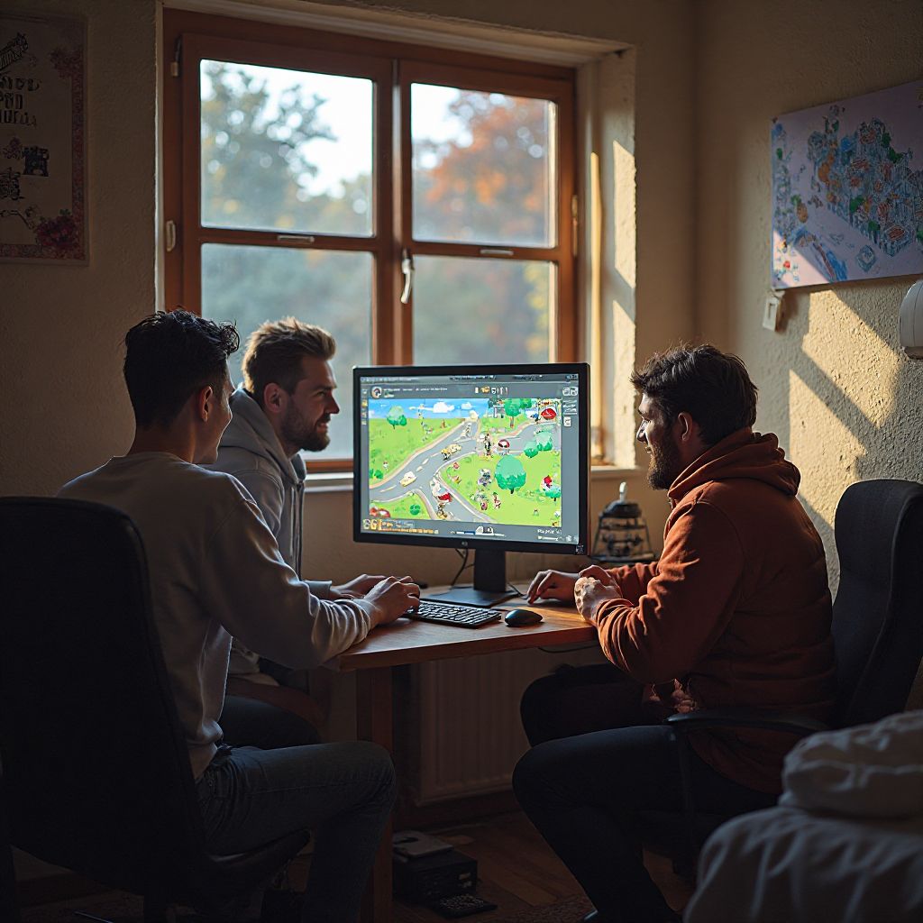 I fondatori di MobiGame durante i primi giorni